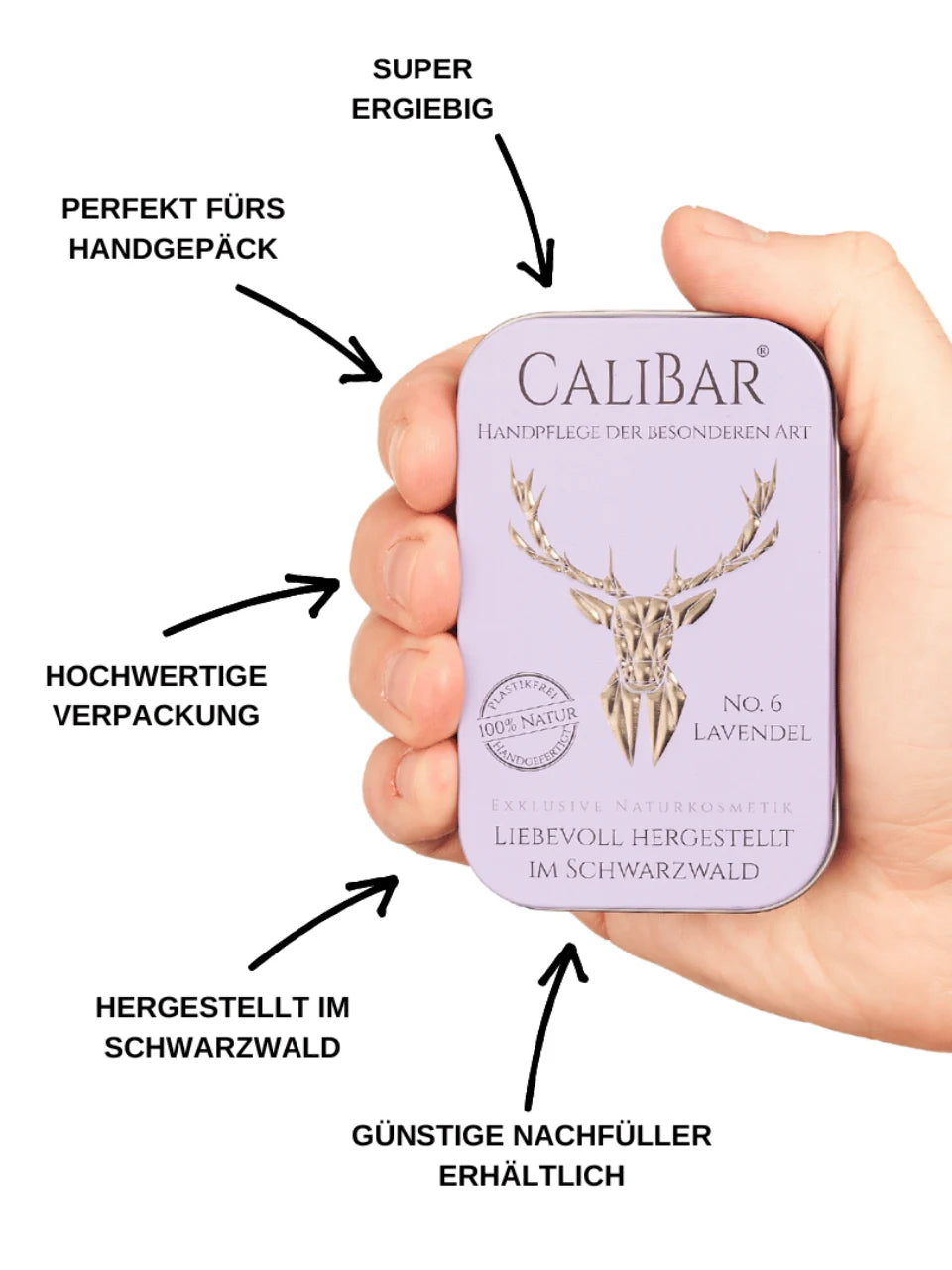 Vorteilsset: 3x Calibar® No.6 Lavendel - Feste Handcreme