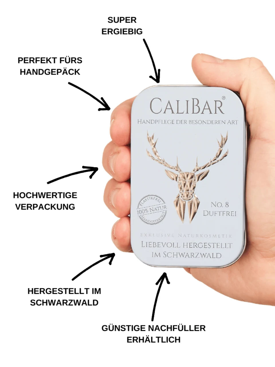 Vorteilsset: 3x Calibar® No.8 Duftfrei - Feste Handcreme